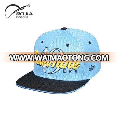 Customize blank snapback caps plain flat brim snapback caps